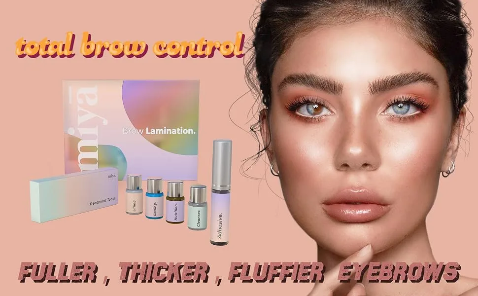 MIYA LASH | Brow Lamination Kit | Professional Eyebrow Lamination with Keratin | DIY Eyebrow Lift Kit | Fuller  Thicker Brows for 6 weeks | Easy to Use | Includes Instruction  Treatment Tools & Brushes - Brow Lamination Kit Eyebrow Lift eyebrow lamination set fuller thicker fluffy brows