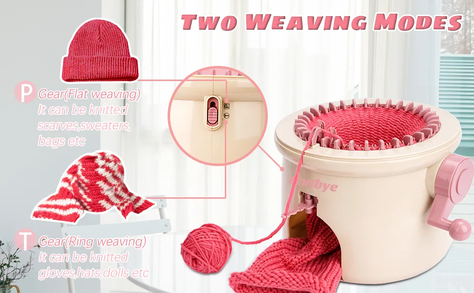 32 Needles Knitting Machine  Smart Weaving Loom Round Knitting Machines DIY Knitting Board Rotating Double Loom for Adults and Kids - Knitting Machine, 32 Needles Knitting Loom Machine