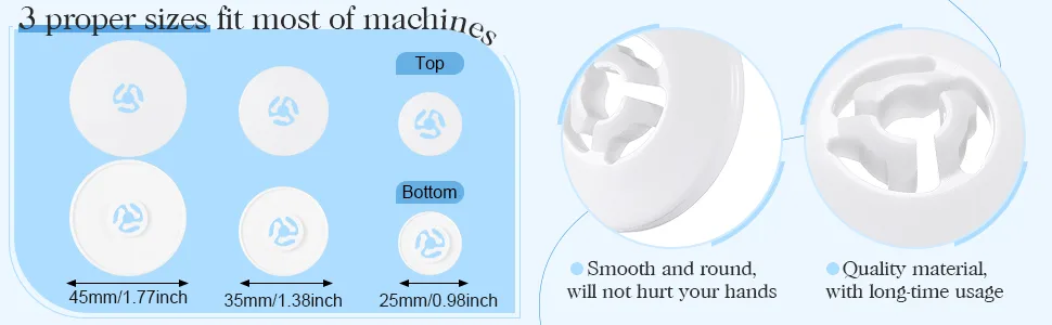 Spool Cap Sewing Machine Spool Pin Cap Small Medium Large Replacement Spool Cap Compatible with Brother  Babylock Sewing and Embroidery Machines  45 mm  35 mm and 25 mm  White(9 Pieces) - product information 2