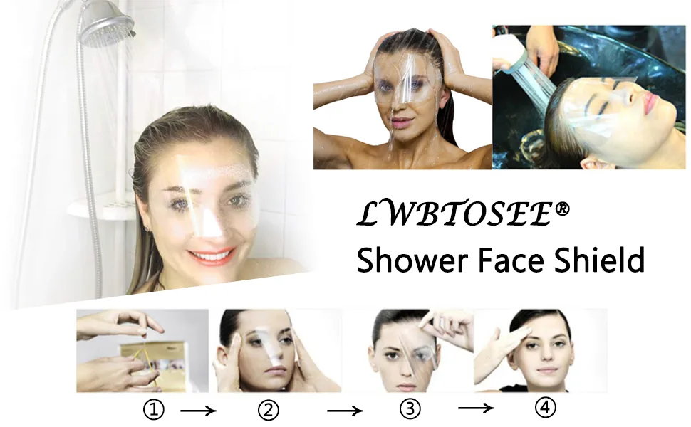 100pcs Disposable Shower Face Shields - Hair Salon  Permanent Makeup  Hairspray and Eye Protection Visors - LWBTOSEE Salon Supplies - eyebrow shields for shower microblading face shield lash visor forshower eyebrow shield microblading