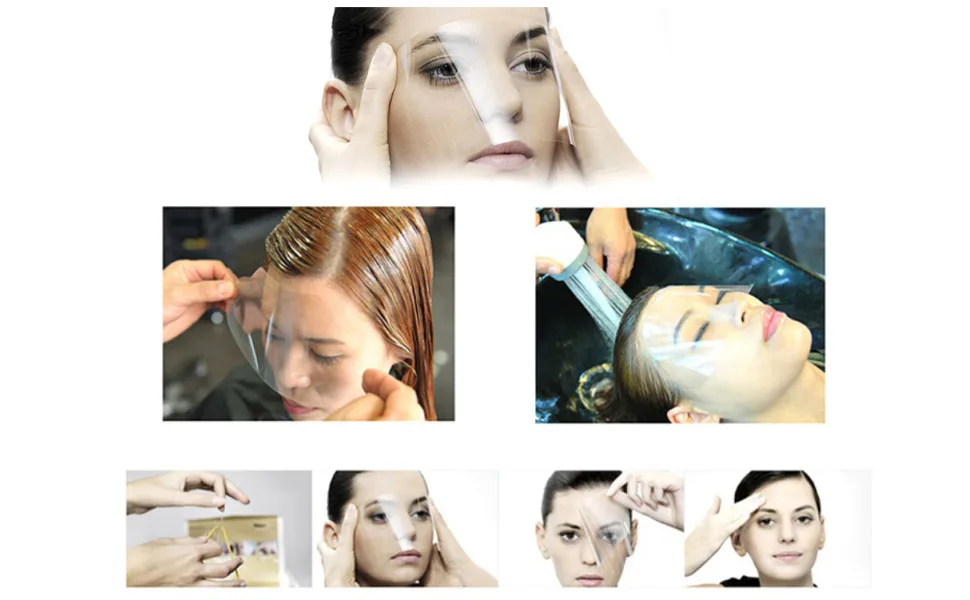 100pcs Disposable Shower Face Shields - Hair Salon  Permanent Makeup  Hairspray and Eye Protection Visors - LWBTOSEE Salon Supplies - eyelash protector for lash extensions shower adult shower visor brow shield brow protector shower