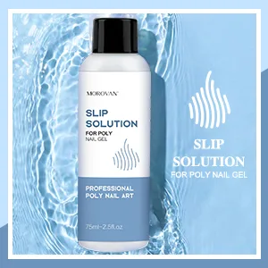 Morovan Poly Gel Slip Solution 150ml Poly Nail Gel Liquid Slip Solution with Brush Extension Nail Liquid Slip Solution Bottle Cap as A Cup Poly Gel Solution Liquid Easy DIY Gel Solution at Home - Make Shapes Easily