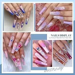 Morovan Poly Gel Slip Solution 150ml Poly Nail Gel Liquid Slip Solution with Brush Extension Nail Liquid Slip Solution Bottle Cap as A Cup Poly Gel Solution Liquid Easy DIY Gel Solution at Home - Suitable for all nail types