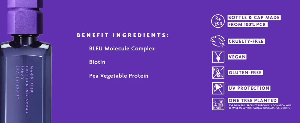 R+Co BLEU Magnifier Thickening Spray | Strengthens + Volume + Flexible Hold | Vegan  Sustainable + Cruelty-Free | 6.8 Oz - Magnifier Thickening Spray