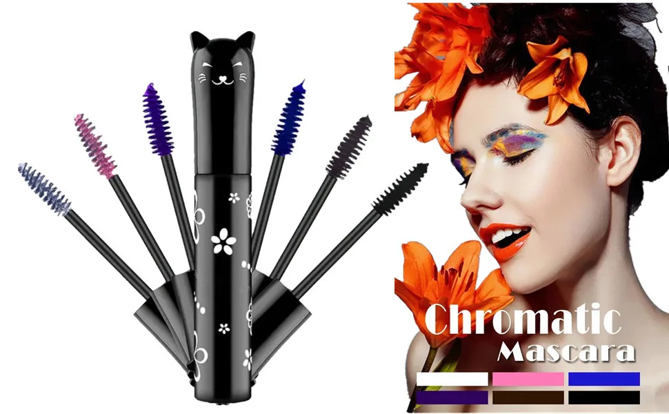 2 PCS Purple Cat eye mascara Colored Makeup Waterproof Fast Dry Eyelashes Curling Lengthening Makeup Eye Lengthening  Lifting  Curling - Makeup Color Mascara