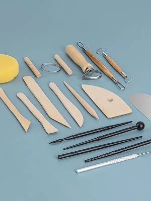 Pottery Tool Kit  18pcs Polymer Clay Tools  Modeling Clay Sculpting Tools Kit  Ceramics Tools  Trimming  Embossing Pattern  Smooth Wooden Handles Pottery Tools - Polymer Clay Sculpting Tools Pottery Tools