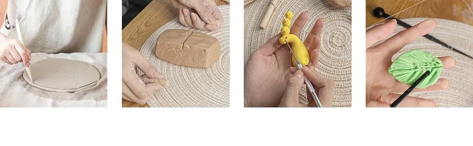 Pottery Tool Kit  18pcs Polymer Clay Tools  Modeling Clay Sculpting Tools Kit  Ceramics Tools  Trimming  Embossing Pattern  Smooth Wooden Handles Pottery Tools - Pottery Tools Polymer Clay Sculpting Tools