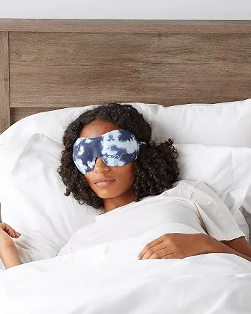Bucky 40 Blinks No Pressure Solid Eye Mask for Sleep & Travel  Green  One Size - tie-dye 40 blinks sleep mask on model sleeping