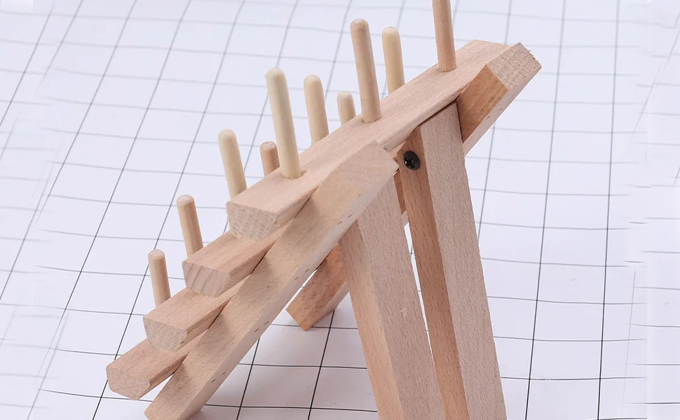 Abaodam 12 Thread Holder Hair braiding Rack Spool Wooden Braid Divider Stand Separator- Spool Folding Beech Reel Bobbin Thread Organizer Frame Rack for Quilting Crafts Sewing Embroidery - Bobbin Thread Rack