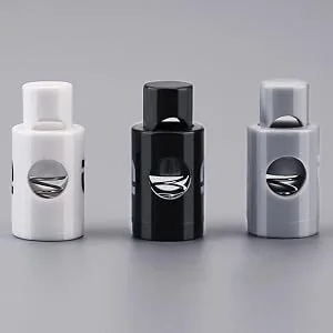 Heavy Duty Cord Locks - Single Hole Drawstring Stopper Fastener for No Tie Shoelaces and More Black - 3 Single Hole Cord Locks