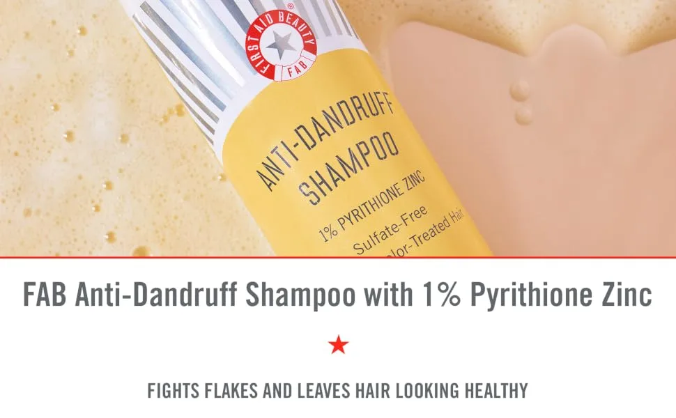 First Aid Beauty FAB Anti-Dandruff Shampoo   Fights Flakes  Soothes Scalp And Leaves Hair Looking Healthy   8 oz - First Aid Beauty FAB Anti-Dandruff Shampoo