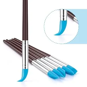 Clatoon 10Pcs Silicone Clay Sculpting Tool  Modeling Dotting Tool & Pottery Craft use for DIY Handicraft  Silicone Brush  Sculpture Pottery  Nail Art - Clatoon 10Pcs Silicone Clay Sculpting Tool