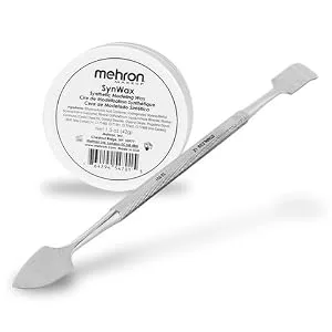 Mehron Makeup SynWax with Double Ended Spatula for Special Effects Costumes Zombies & Injuries  SFX Theatrical Makeup & Halloween - 1.5oz - syn wax spatula