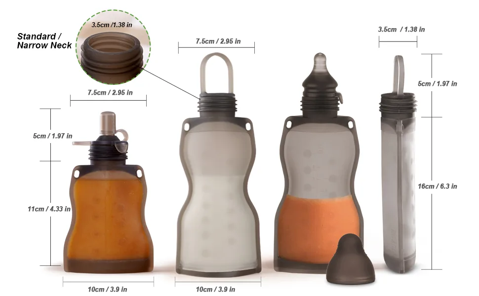 haakaa Squeeze & Feed Attachment Set - Variable Flow Baby Bottle Nipple Compatible with Silicone Breastmilk Storage Bag Yummy Pouch Squeezable on-The-go Feeding Pouch -1pk - haakaa Silicone Reusable Yummy Pouch
