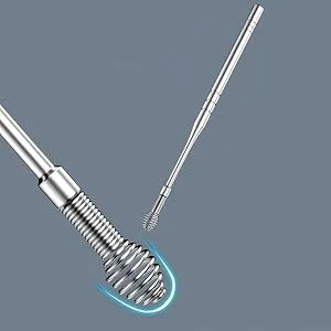 Innovative Spring Earwax Cleaner Tool Set - Spiral Design Stainless Steel Ear Picks  Ear Cleansing Tool Set  Ear Curette Cleaner  Ear Wax Removal Kit with Storage Box (C2) (A4) - Round spiral head