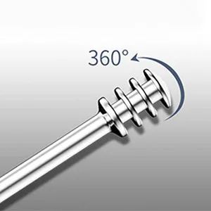 Innovative Spring Earwax Cleaner Tool Set - Spiral Design Stainless Steel Ear Picks  Ear Cleansing Tool Set  Ear Curette Cleaner  Ear Wax Removal Kit with Storage Box (C2) (A4) - Round spiral head