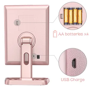 Makeup Mirror Trifold Mirror with Lights - 3 Color Lighting Modes 72 LED Vanity Mirror  1x/2x/3x Magnification  Touch Control Design  Portable High Definition Cosmetic Lighted Up Mirror Pale Pink - product information 4