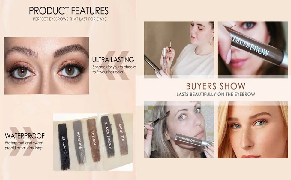 Long Lasting Eyebrow Gel for Waterproof Eyebrow Makeup  Eyebrow Makeup kit (Auburn)   - eyebrow makeup, brown eyebrows,new Eyebrow Gel,taupe eyebrow Gel,blonde eyebrow Gel