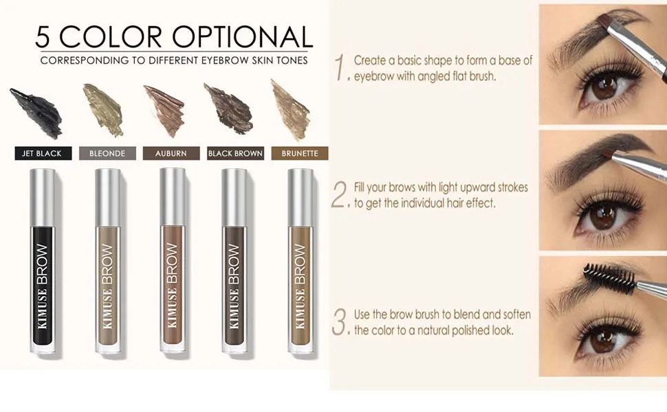 Long Lasting Eyebrow Gel for Waterproof Eyebrow Makeup  Eyebrow Makeup kit (Auburn)   - eyebrow pencil,eyebrow makeup,eyebrow gel,eyebrow kit,waterproof eyebrow pencil,black eyebrows,