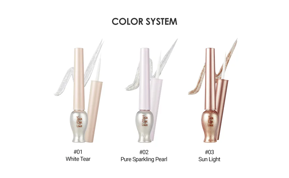 ETUDE Tear Drop Eye Liner 1 White Tear (21AD) | Eyes Makeup | Kbeauty | Liquid Glittering Eye Liner to Make Your Eyes Sparkle - COLOR SYSTEM