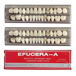 RZJZGZ Dental Synthetic Resin Tooth Denture False Teeth for Halloween Horror Teeth 23 A3(56 Pcs/2Set) - product information 2
