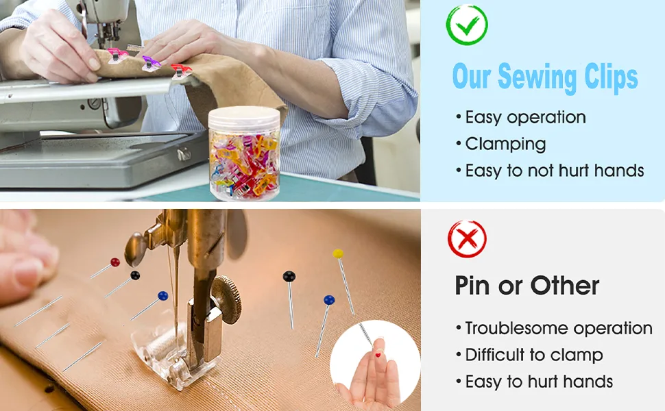 120 PCS Multipurpose Sewing Clips for Fabric  Mini Clips for Sewing  Sewing Fasteners Clips  Multi-Color Crafting Tools for Fabric Sewing Binding Crafting (Multiple Colour-120PCS) - sewing notions