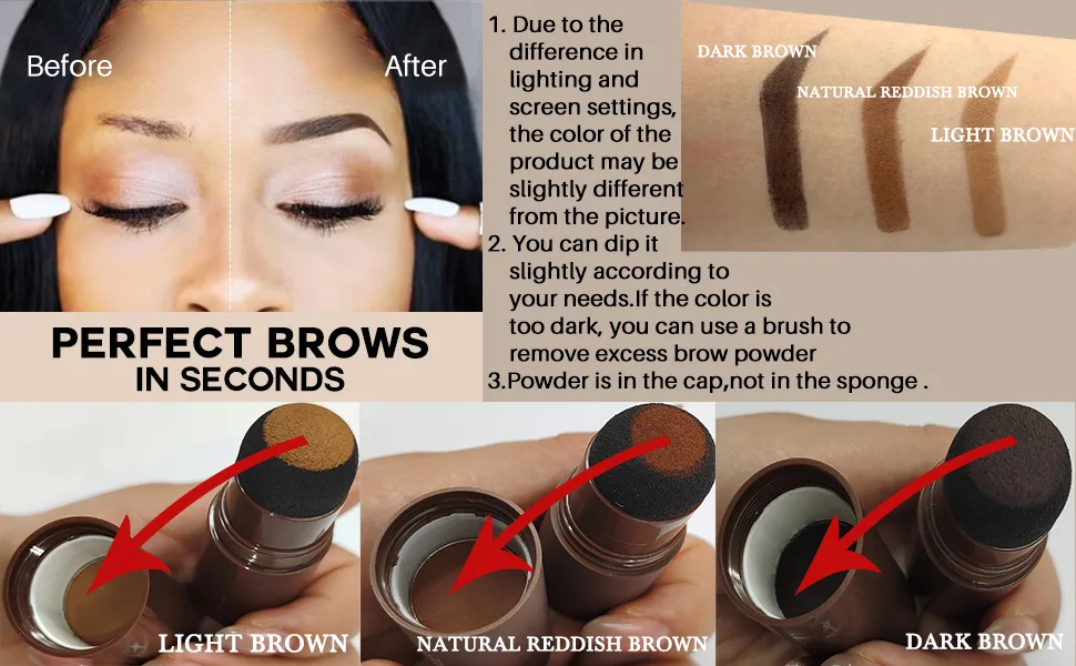 FFSTA brow Stamp Stencil Kit Brow Stamp And Shaping Kit Eyebrow Stamp Kit Eyebrow Stamp Stencil Kit (Natural Brown) 13 Piece Set Natural Brown - eyebrow stamp stencil kit