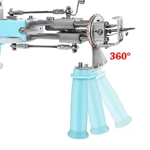 Cut Pile Rug Tufting Gun - wuyule Electric Carpet Tufting Gun Kit Rug Tufting Gun Machine Starter Kit 7-21mm BLUE - 360° Rotatable Handle