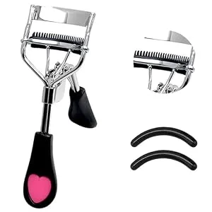 Eyelash Curlers with Comb Professional Makeup Tool with Eyelash Curler Refills Pads Pinch black 3.0 - Eyelash Curler