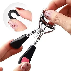 Eyelash Curlers with Comb Professional Makeup Tool with Eyelash Curler Refills Pads Pinch black 3.0 - Eyelash Curler