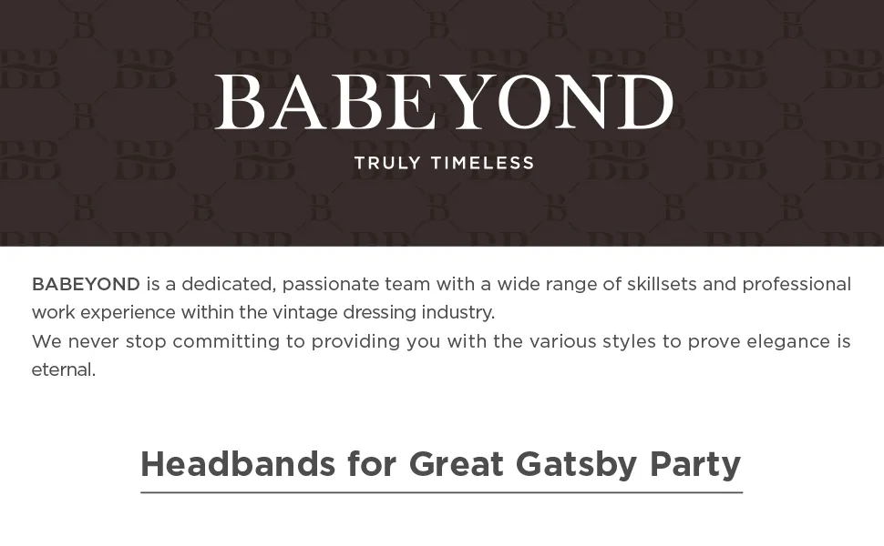 BABEYOND 1920s Flapper Gatsby Headband 20s Crystal Costume for Women (Gold) - product information 14