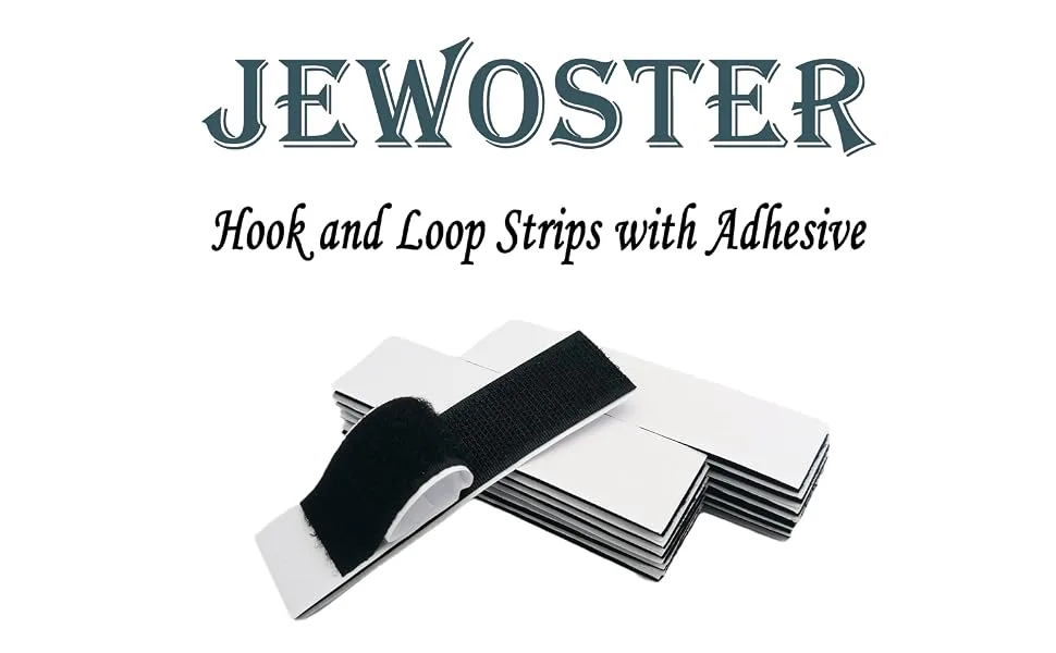 1x4 inch Hook and Loop Strips with Adhesive - 15 Sets  Strong Back Adhesive Fasten Mounting Tape for Home or Office Use Double Sided Strips - Instead of Holes and Screws  Black - Hook and Loop Strips with Adhesives-2