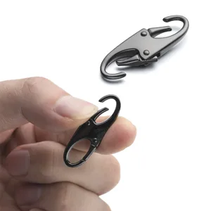 Zpsolution Double Small Carabiner Clips - Zipper Clip Theft Deterrent - Holding The Zipper Closed - Zipper Pull Replacement 4 Black - Zipper Clip Theft Detterent