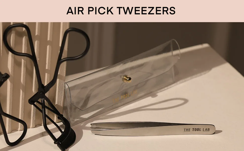 THE TOOL LAB 1054 Air Pick Tweezers   Tweezer  Stainless Steel Hair Removal Makeup Tool - 1048