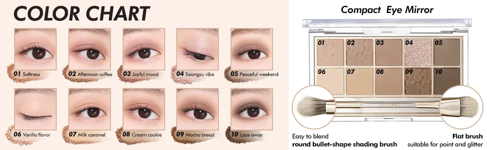 CLIO Pro Eye Shadow Palette  Matte  Shimmer  Glitter  Pearls  Highly Pigments  Long-Wearing (011 WALKING ON THE COSY ALLEY) - product information 8