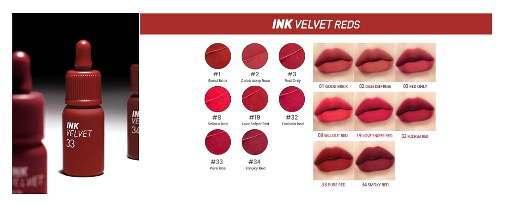 Peripera Ink the Velvet Lip Tint  Liquid Lip (0.14 fl oz  021 VITALITY CORAL RED) - product information 14