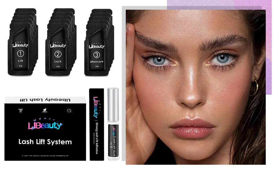 Libeauty Brow Lift kit  Brow Lamination Kit  3 Minutes Fast Eyebrow Perm For Trendy Fuller Brow Look And Curled Eyelashes Home Perming Kit - eyelash lift kit