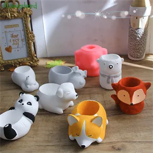 Dog Corgi Concrete Flower Pot Molds Succulent Planter Silicone Molds Epoxy Resin Clay Cement Mould Candle Holder Mold Storage Box Mold - product information 1