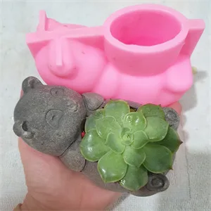 Dog Corgi Concrete Flower Pot Molds Succulent Planter Silicone Molds Epoxy Resin Clay Cement Mould Candle Holder Mold Storage Box Mold - product information 5