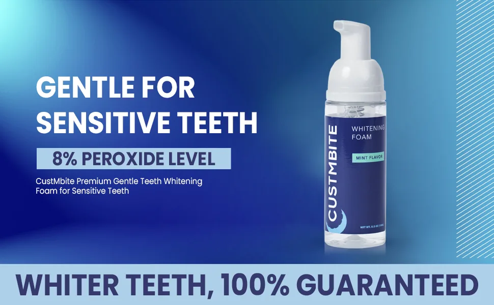 CustMbite Premium Gentle Teeth Whitening Foam For Sensitive Teeth - Gentle For Sensitive Teeth