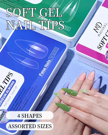 Press On Nails Almond Shape - Cute Swirl Design  24 Nail Kit with Glue for Nail Extensions  Reusable - gel nail tips