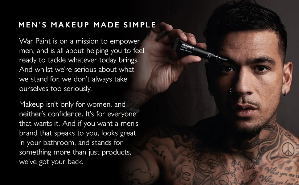 War Paint For Men Lightweight Beard & Brow Gel - Vegan Friendly & Cruelty-Free - Clear Non-Stick Formula - Fathers Day Gift Idea - Makeup Product For Men - 8ml - Beard & Brow Gel Clear (WPBBG)