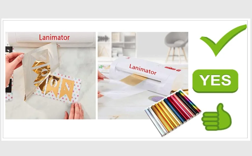 Alinacutle Laser Toner Reactive Foil Roll Metallic Transfer Hot Foil Sheet for Scrapbooking Paper Crafts/Planner/Invitation  7.60IN Width 16.40FT Length 1/PK (White) - work with laminating system
