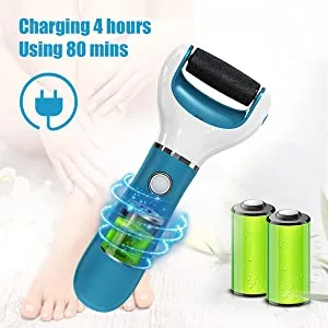 Electric Foot File Callus Remover Professional  2-Speed Rechargeable Pedicure Tool for Remove Calluses  Dry  Hard  Dead  Cracked Skin  Includes 2 Coarses (Blue) - product information 3