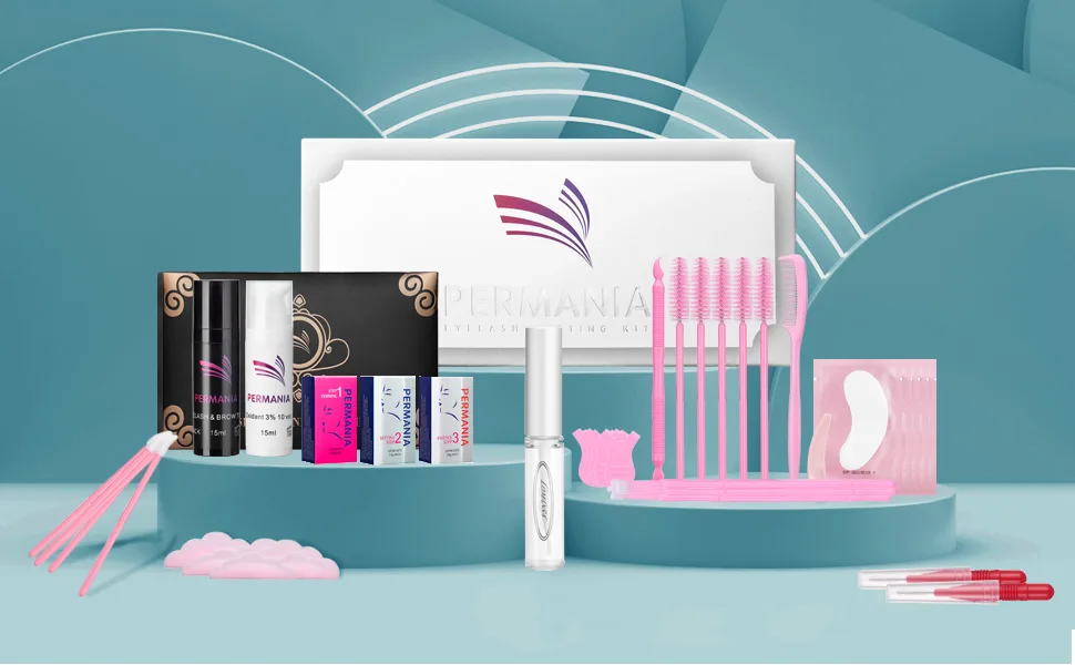 PERMANIA Eyelash Lift Kit  DIY Results Fuller Eyebrows Lifting & Curling for Lashes Salon Quality - lash lift and tint