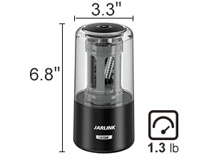 JARLINK Electric Pencil Sharpener  Heavy Duty Pencil Sharpener for 6-12mm Colored Pencils  Auto Stop  Fast Sharpen in 3s  8000 Sharpening Times  Ideal for School  Classroom  Teacher Supplies  Black - product information 8