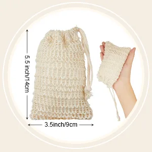 Cunhill Soap Saver Bag with Drawstring Exfoliating Pouch Sisal Soap Savers Mesh Soap Bag Foaming and Drying Soap Holder for Bath and Shower (50) - product information 4