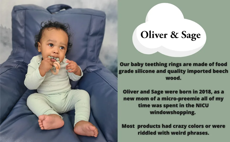 Oliver and Sage Silicone Baby Teether | Rattle For Babies | Teething Toy |Teething Relief Mango - Babyteether