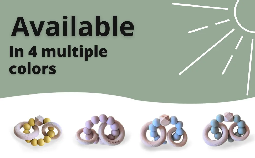 Oliver and Sage Silicone Baby Teether | Rattle For Babies | Teething Toy |Teething Relief Mango - Babyteether