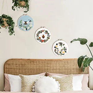 Lukinbox Embroidery Starter Kit for Beginners  3 Sets Cross Stitch Kits for Adults  Include Embroidery Clothes with Cute Bees and Flowers Patterns  Embroidery Hoop  Threads  Needles and Instruction - product information 4